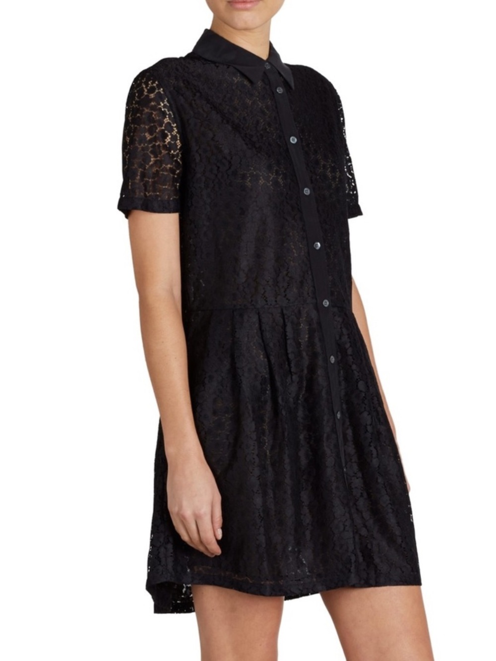 Equipment Naomi Black Lace Mini Dress
